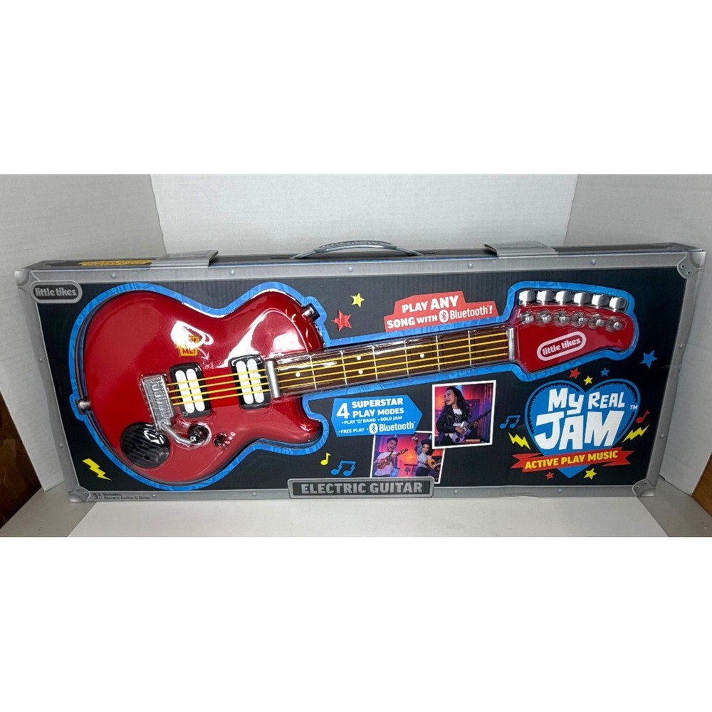 Little Tikes My Real Jam Toy Electric Guitar Case Box Play Along Bluetooth NEW